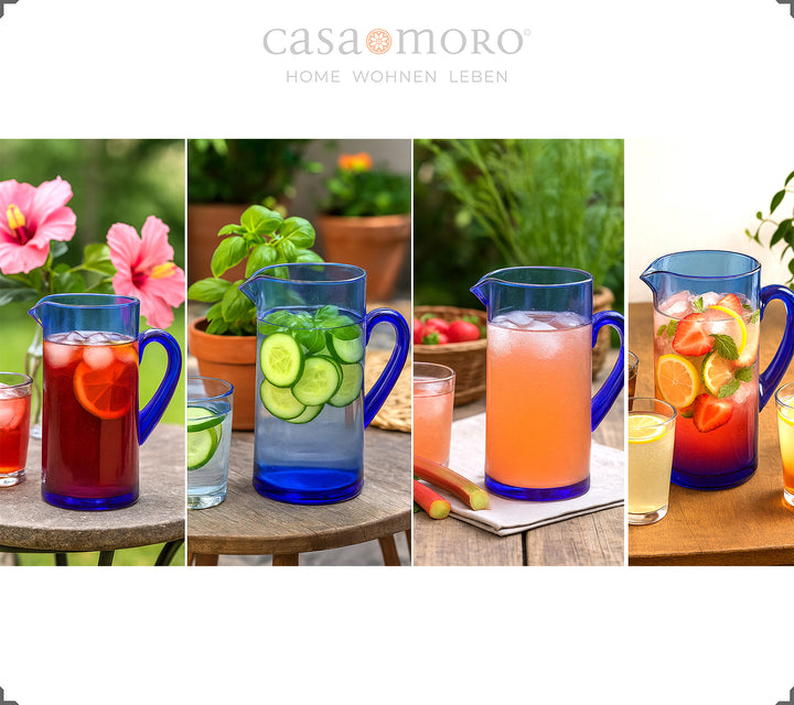 Caraffa in vetro con capacità di 1 litro - design artigianale