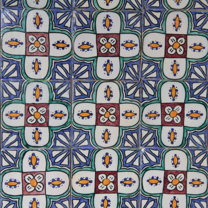 Piastrella dipinta a mano - Ceramica di ispirazione spagnola