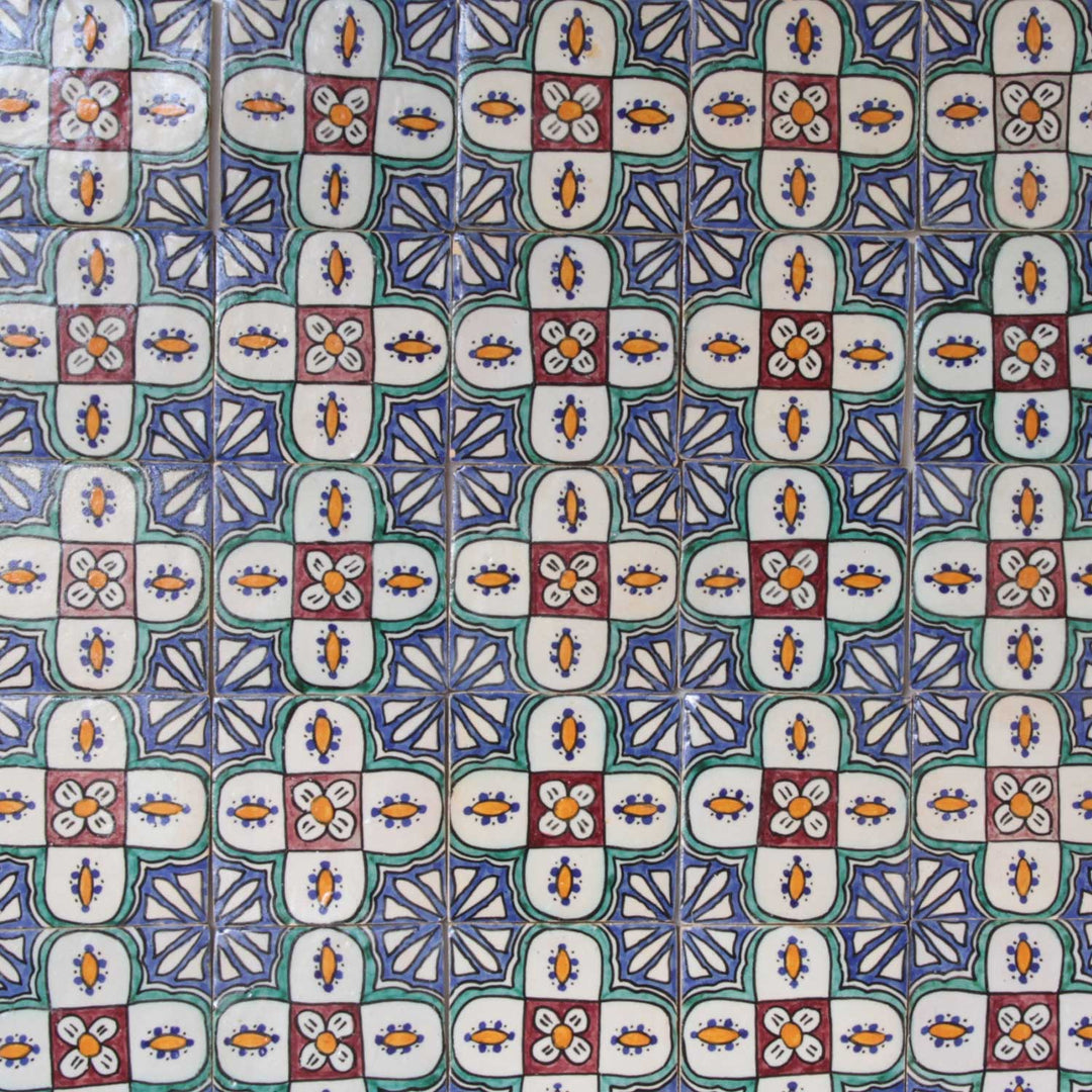 Piastrella dipinta a mano - Ceramica di ispirazione spagnola