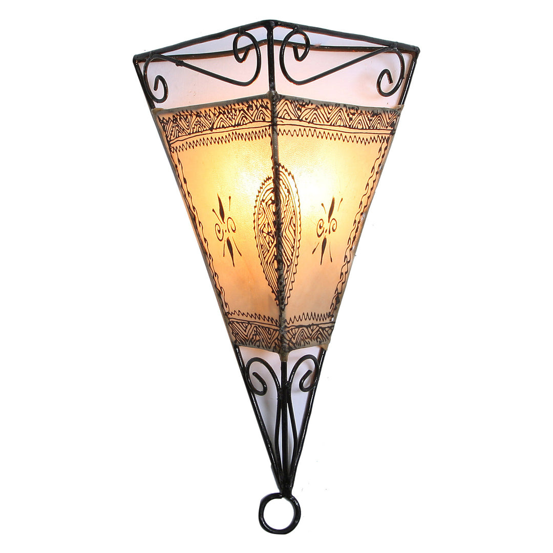 Lampada da parete Emrah in pelle naturale
