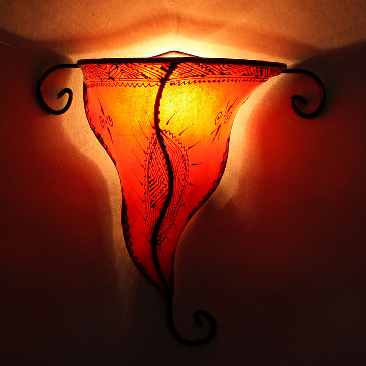Lampada da parete all'henné Nouna Arancione