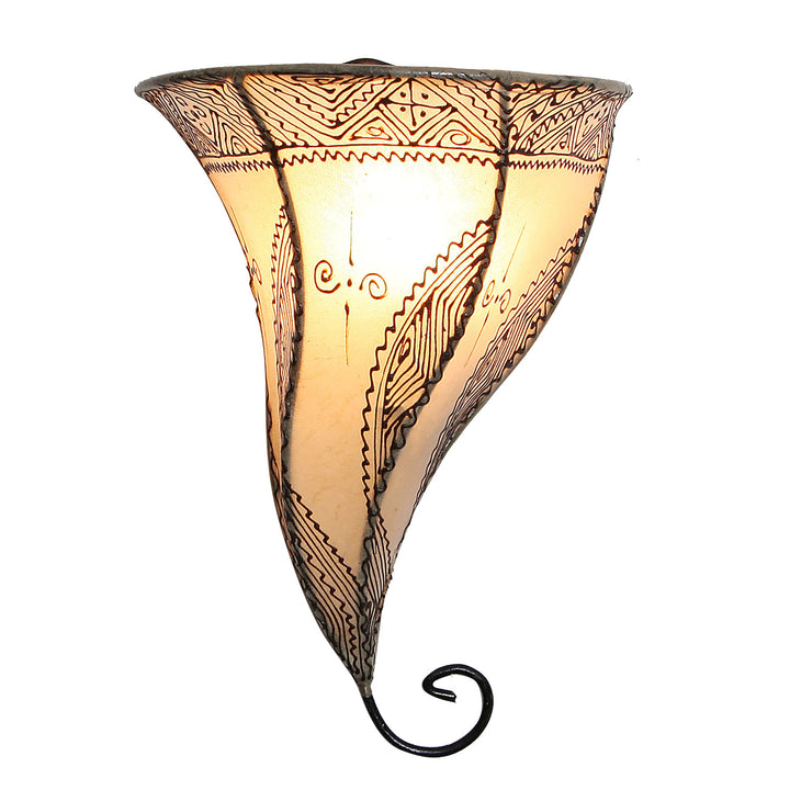 Lampada da parete in pelle Mouza bianca