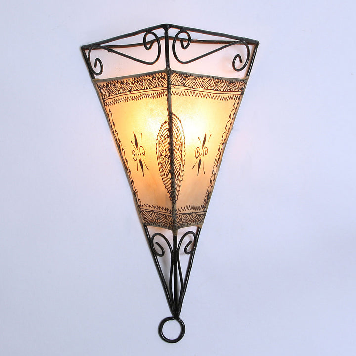 Lampada da parete Emrah in pelle naturale