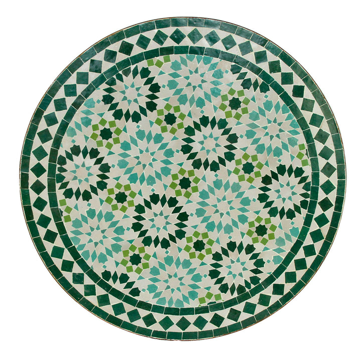 Tavolo da bistrot in mosaico rotondo 70 cm Ankabut turchese