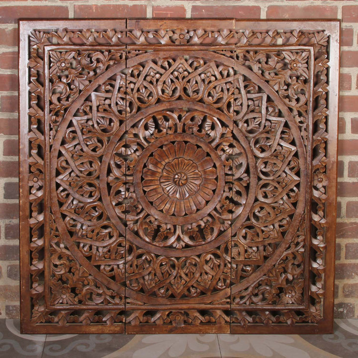 Mandala Hossam indiano in legno
