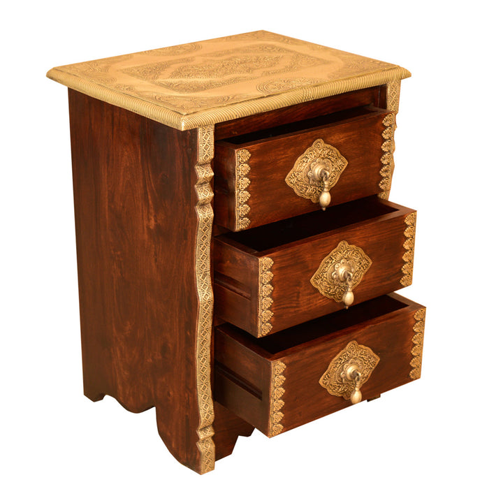 Cassettiera orientale – cassettiera in legno con 3 cassetti