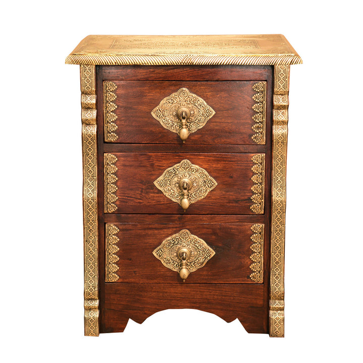 Cassettiera orientale – cassettiera in legno con 3 cassetti