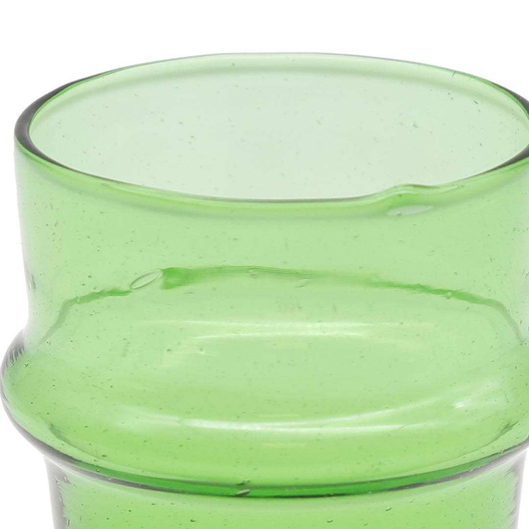 Bicchieri in verde, adatti per caffè, tè o cappuccino - dalla forma organica e soffiati a bocca