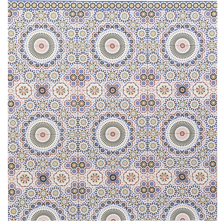 Mehrfarbige Keramik Wandfliese im orientalischen Musterdesign 40x25 cm für Küche und Bad