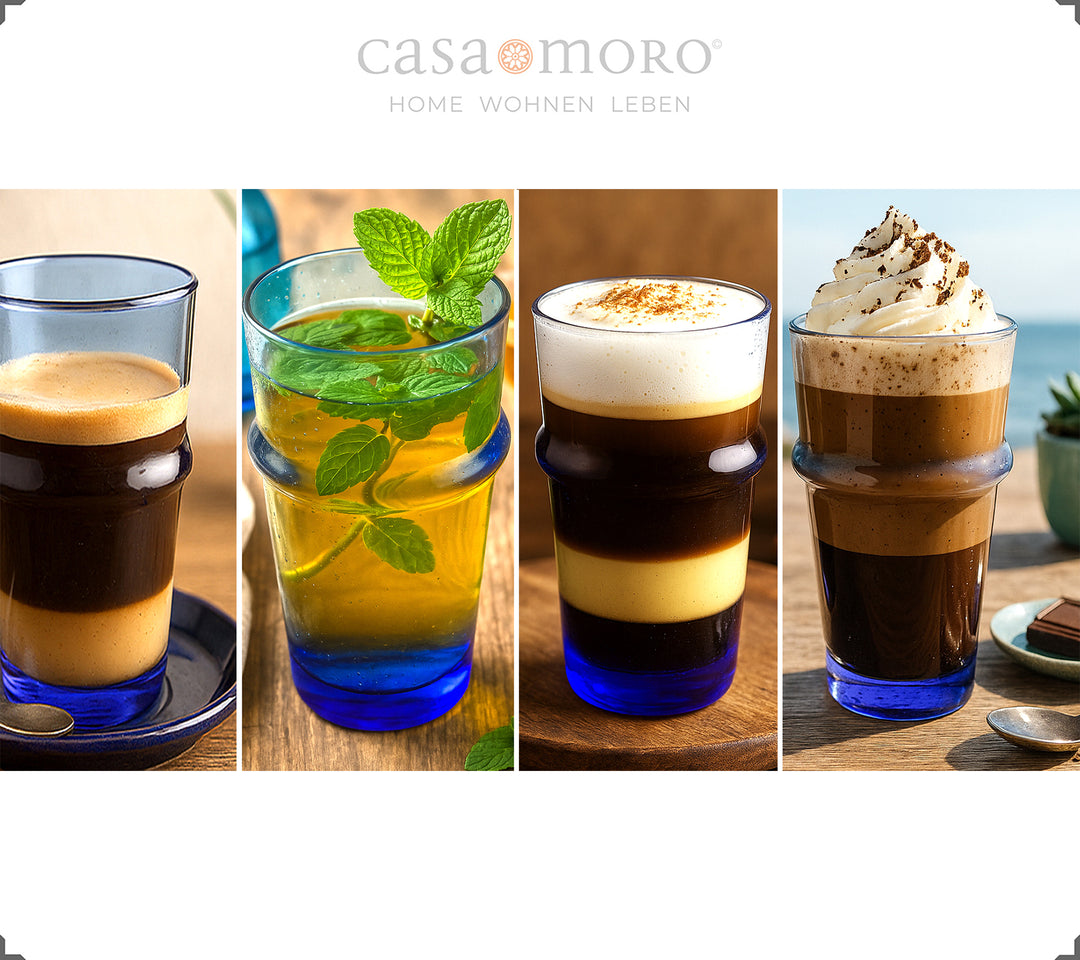 Bicchieri Matte Macchiato in set da 4, realizzati in vetro riciclato, ideali per bevande calde o fredde
