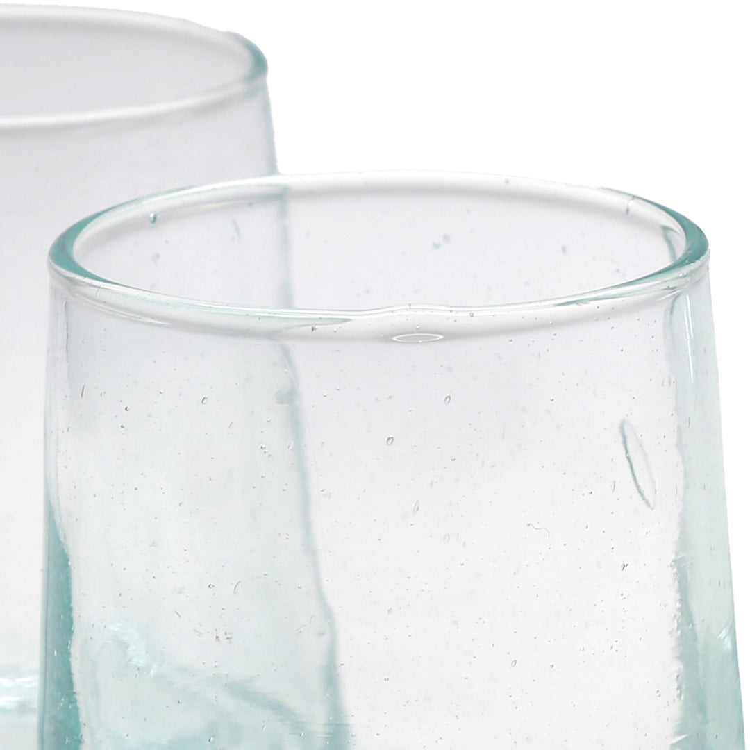 Bicchiere da latte macchiato – pezzo unico trasparente, soffiato a bocca, realizzato in vetro antico