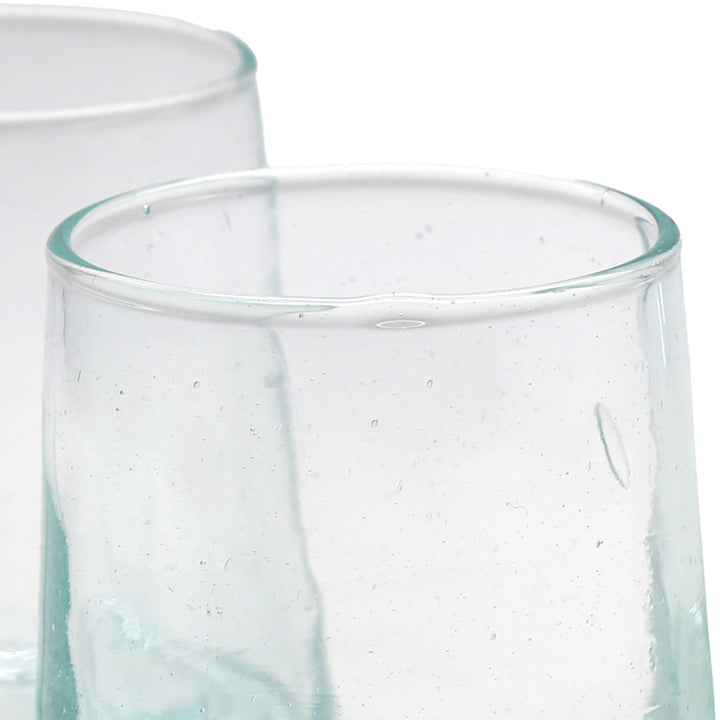 Bicchiere da latte macchiato – pezzo unico trasparente, soffiato a bocca, realizzato in vetro antico