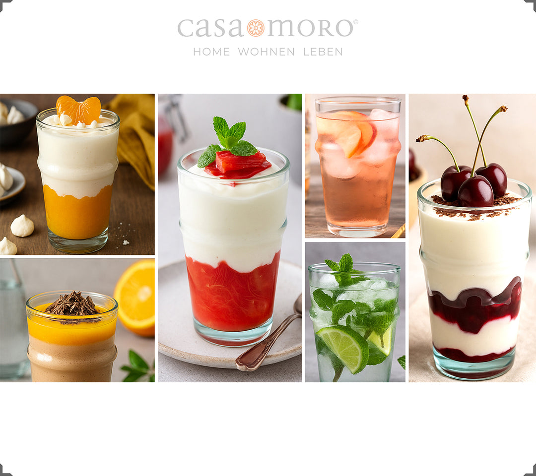Set di 4 bicchieri trasparenti da long drink, perfetti per l'uso quotidiano e per gli ospiti
