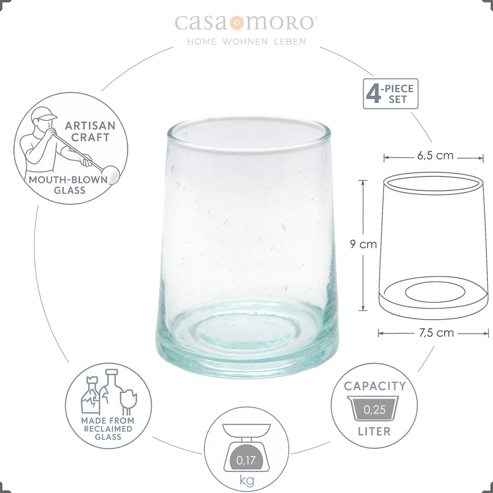Bicchiere da long drink in stile classico - realizzato in vetro trasparente con sottili sacche d'aria