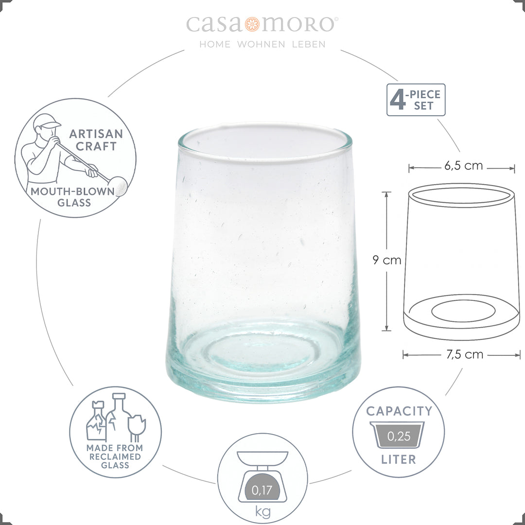 Bicchiere da long drink in stile classico - realizzato in vetro trasparente con sottili sacche d'aria