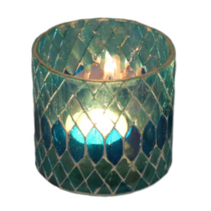 Lanterna marocchina in mosaico Rayan azzurro