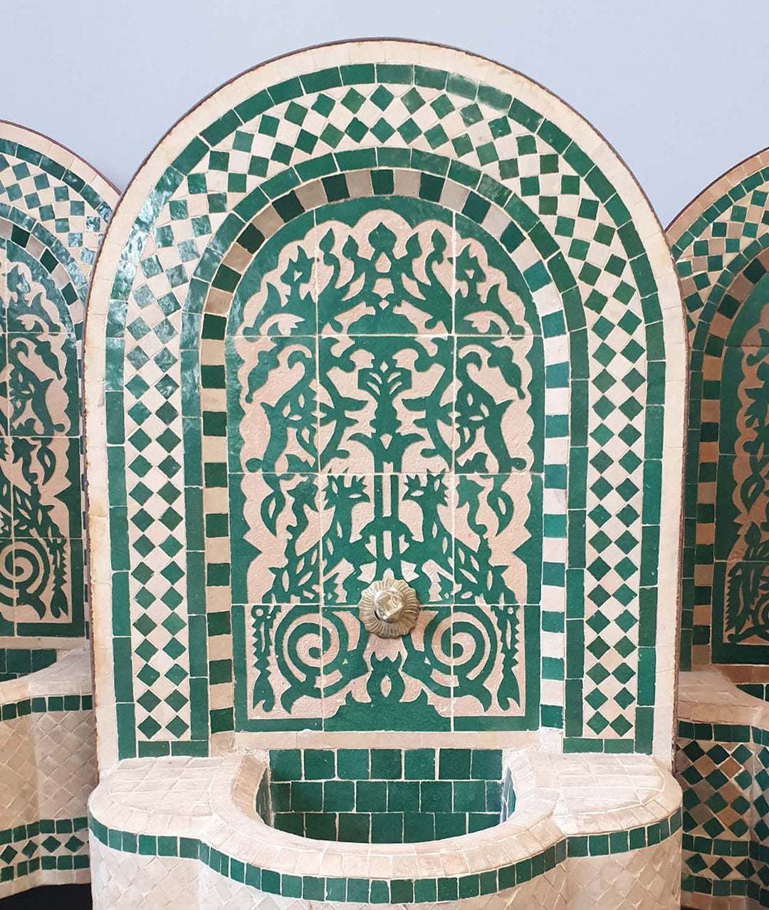 Fontana in mosaico del Marocco Asfor Green