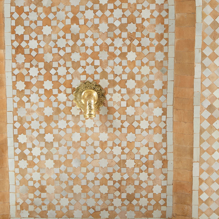 Fontana in Mosaico Stella Terracotta Bianca