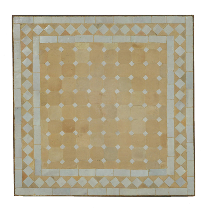 Tavolino in mosaico divano 60x60 diamante bianco