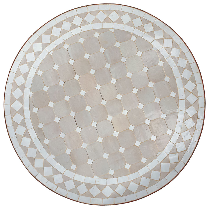 Tavolo mosaico D60 smaltato bianco/diamante