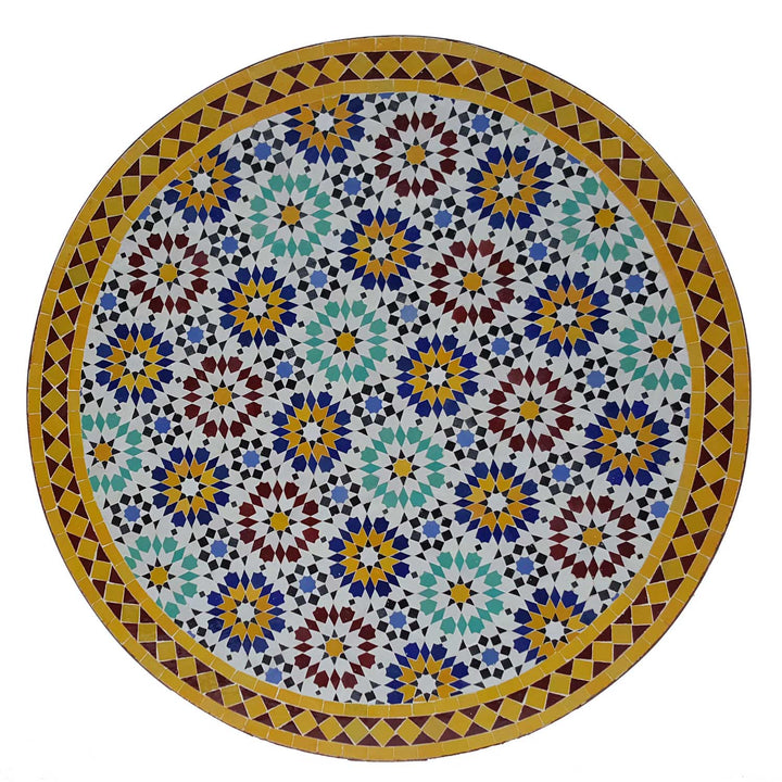 Tavolo in mosaico D120 Ankabut Giallo