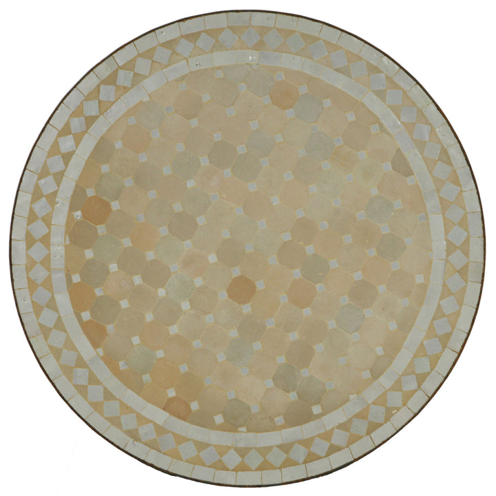Tavolo da bistrot in mosaico rotondo 70 cm bianco/diamante