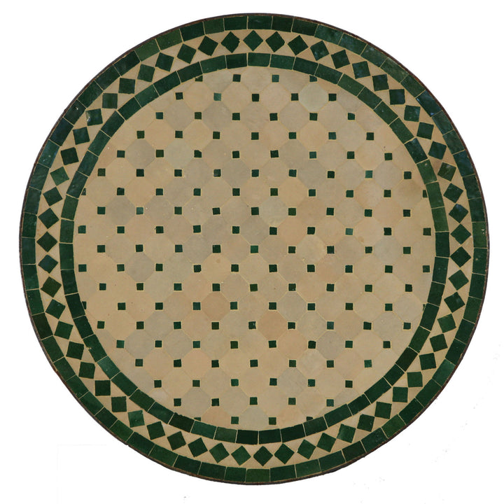 Tavolo da bistrò in mosaico rotondo 70 cm verde/diamante