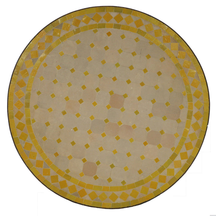 Tavolo in mosaico - rotondo - M60 giallo/diamante