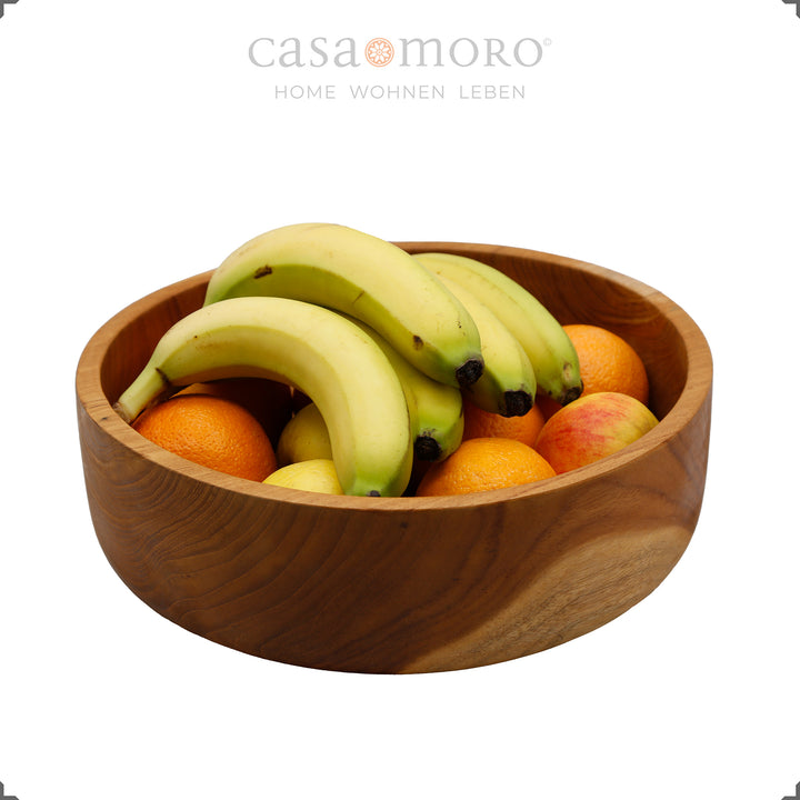  Portafrutta in legno di teak pieno di frutta fresca