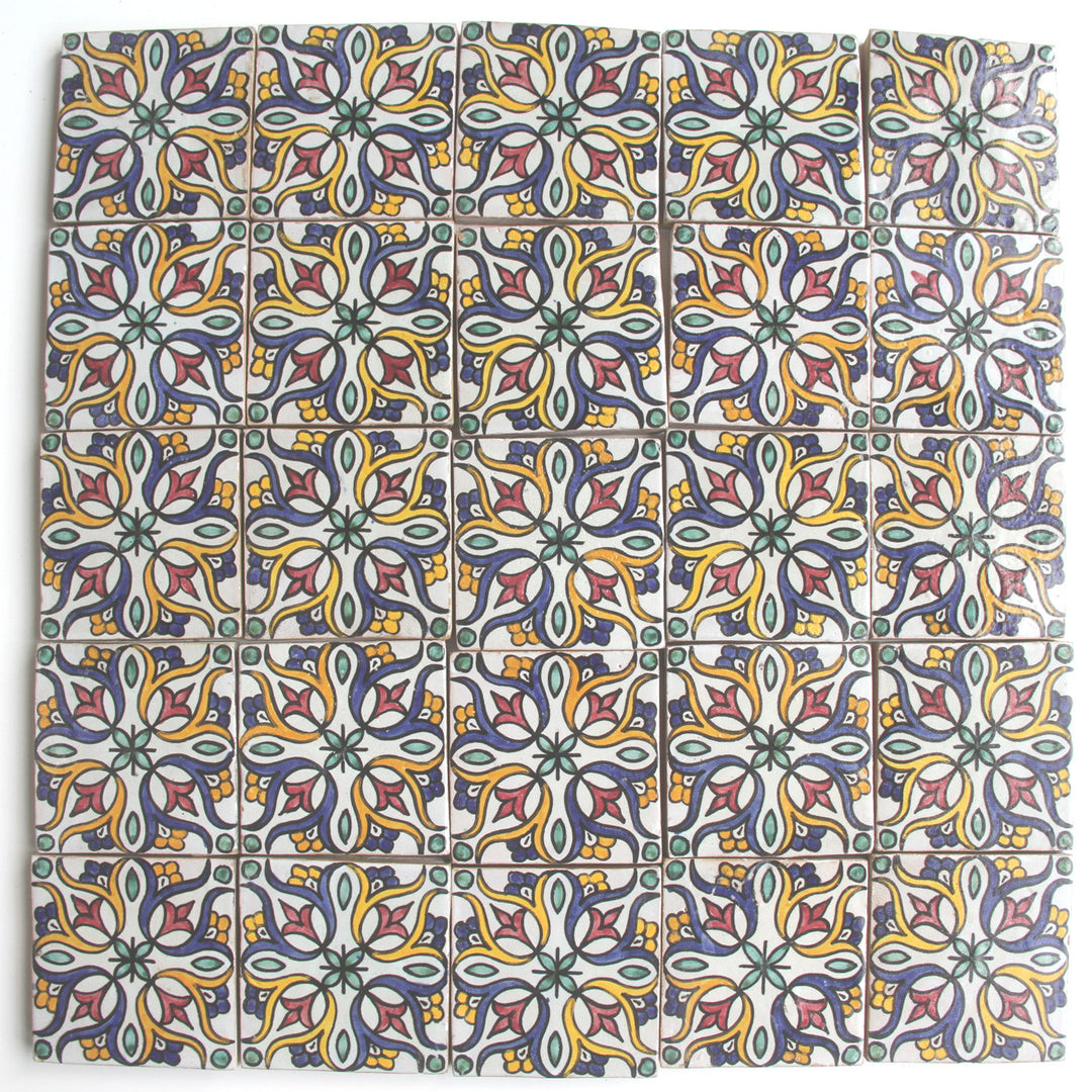 Piastrella dipinta a mano 10x10 cm – Boho