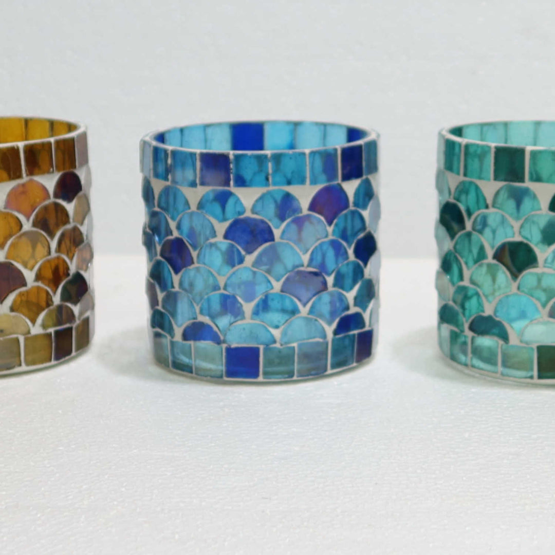 Lanterna orientale in mosaico Athens S, set da 5